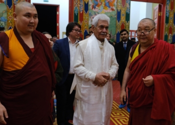 Lieutenant Governor pays obeisance to sacred relics of Lord Buddha at Geden Sheddup Choikorling Monastery at Elista, Kalmykia, Russia