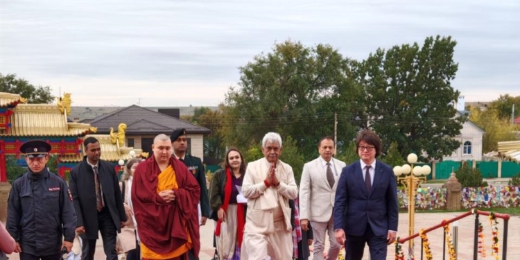 LG Manoj Sinha Departs from Elista, Kalmykia, Russia to New Delhi