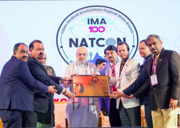 Amit Shah addresses the Indian Medical Association’s National Conference IMA Natcon 2025 in Ahmedabad today