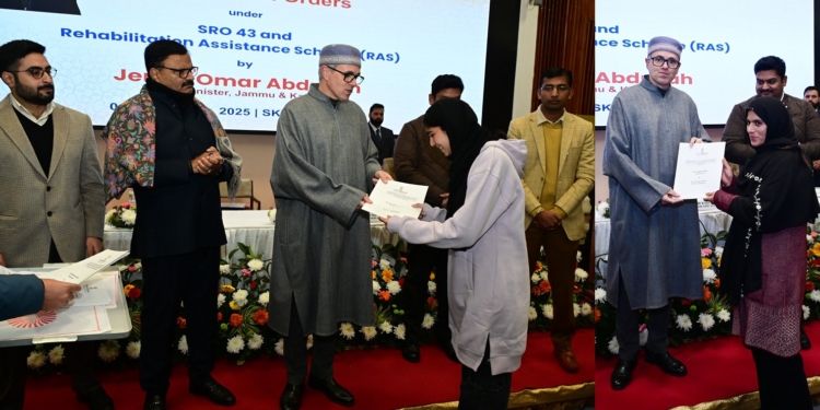 CM Omar Abdullah distributes compassionate appointment orders to 54 beneficiaries of Kashmir division