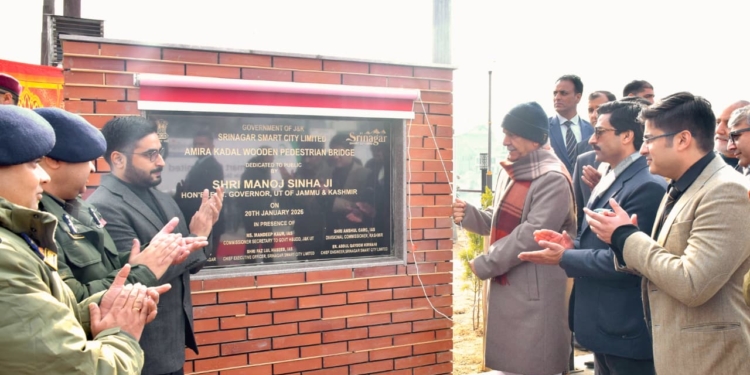 LG Manoj Sinha inaugurates redeveloped Amira Kadal bridge in Srinagar