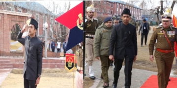 Div Com unfurls National Flag, Inspects Parade at Bakshi Stadium