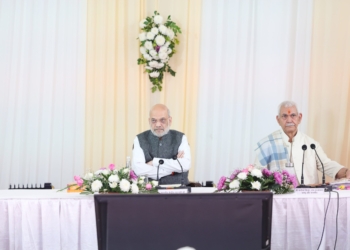 Amit Shah today chaired a high-level security review meeting on Jammu and Kashmir in Jammu