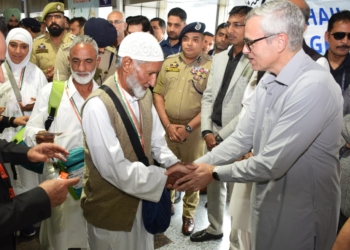 CM Omar Abdullah sees off first Haj pilgrims batch from Srinagar