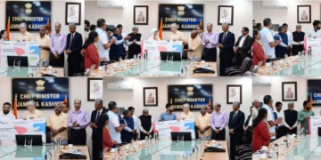 CM Omar Abdullah hands over disbursal letters worth ₹1.12 crore to 6 beneficiaries under Mission YUVA in Srinagar