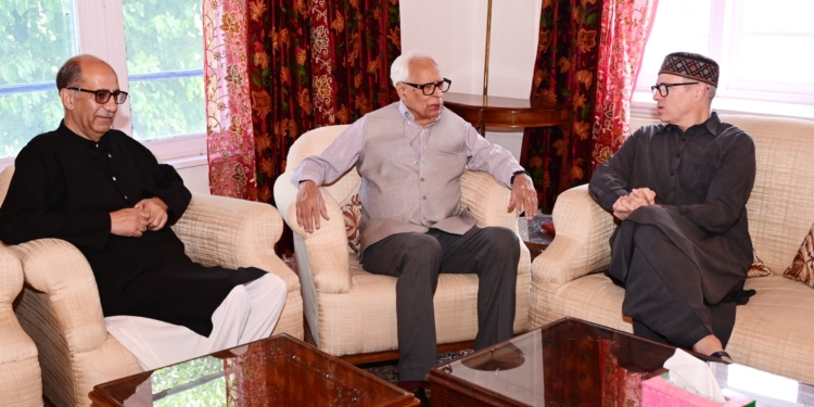 Chief Minister Omar Abdullah meets former J&K Governor N. N. Vohra