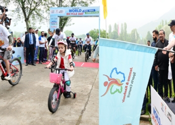 CM Omar Abdullah flags off Cyclothon on World Bicycle Day, launches Jammu Cyclothon campaign