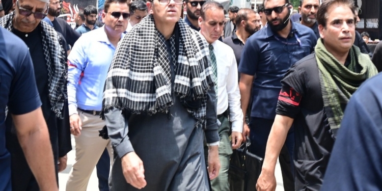 Chief Minister Omar Abdullah joins Youm-e-Ashura mourners at Zadibal