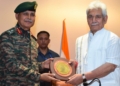 Lieutenant Governor interacts with officers of Higher Command Course-55