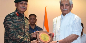 Lieutenant Governor interacts with officers of Higher Command Course-55