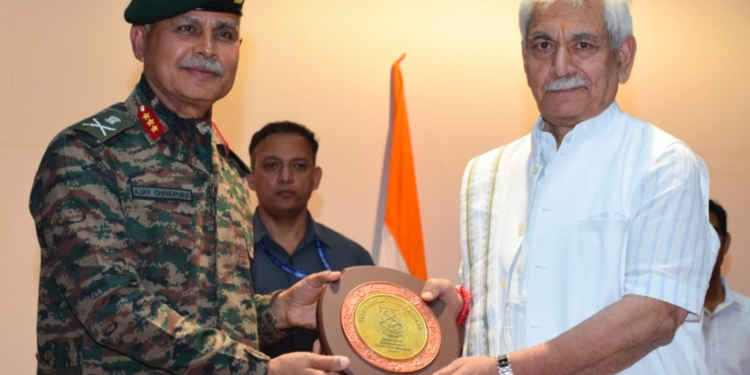 Lieutenant Governor interacts with officers of Higher Command Course-55