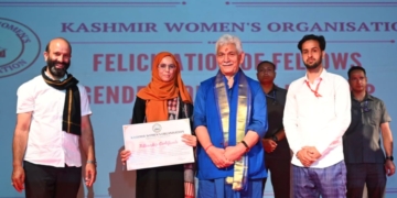 Lieutenant Governor Felicitates recipients of Kashmir Women’s Organization Fellowship