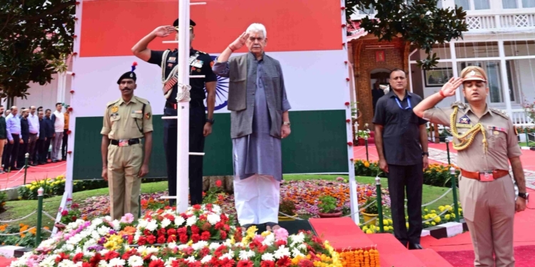 Lieutenant Governor hoists the National Flag at Lok Bhavan on the occasion of 80th Independence Day