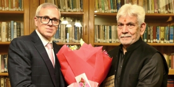 CM Omar Abdullah met LG Manoj Sinha at Lok Bhavan